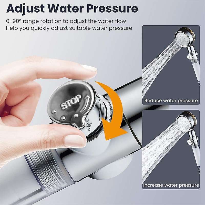 Shower Head with Turbo Propeller, with 5 Pp Filters for Hard Water