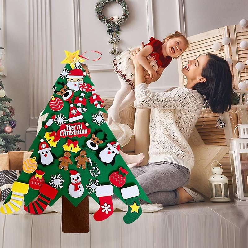 Diy Felt Christmas Tree Kit with Detachable Ornaments for Toddlers