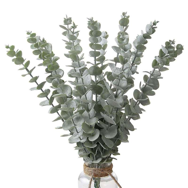 18 Pcs Artificial Eucalyptus Leaves Stems Fake Plastic for Halloween