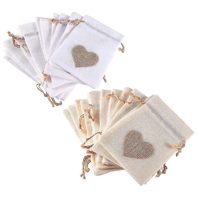 Burlap Bags, 20pack 4x5.5inch Gift Bag for Valentine's Day Christmas