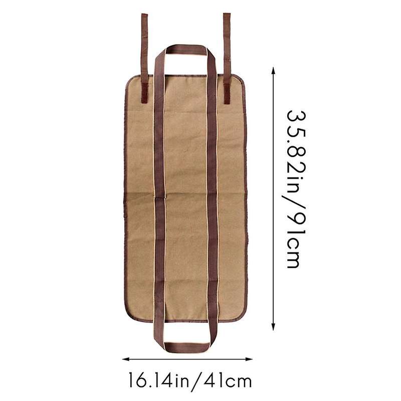 Supersized Canvas Firewood Carrier Bag Log Camping Storage Bag(brown)