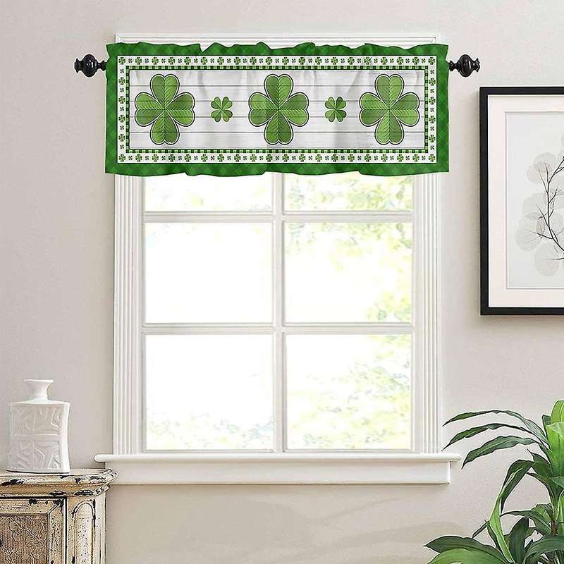 St. Patrick's Day Valances for Windows - Shamrock Valance Curtains