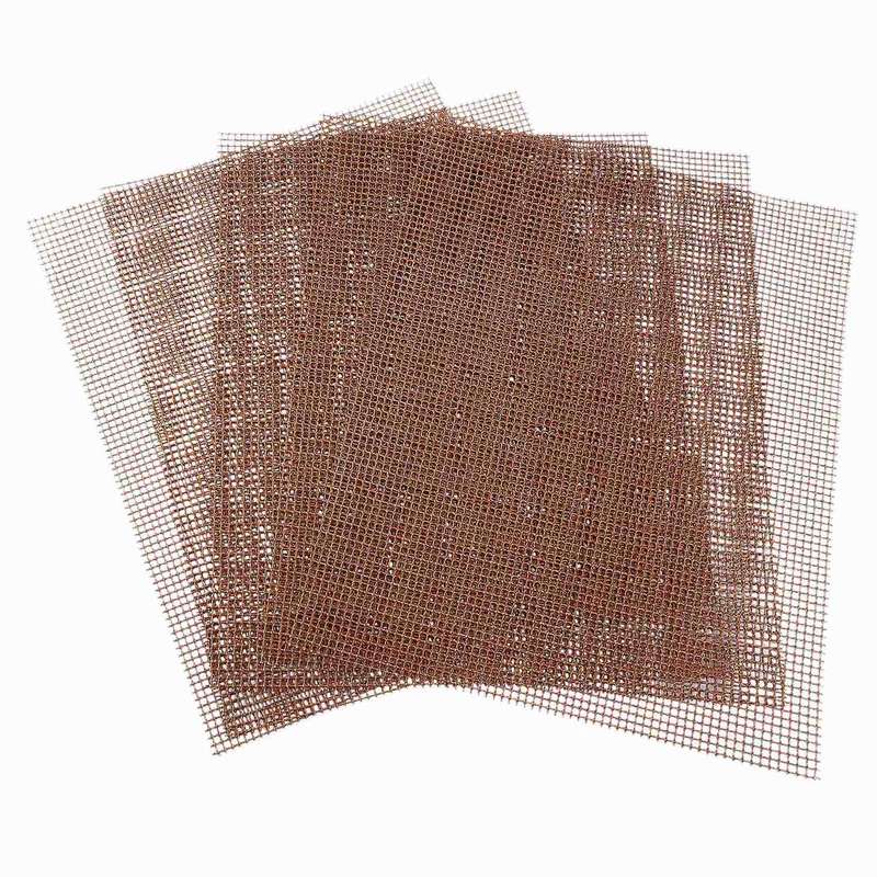Bbq Grill Mesh Mat-set Of 5 Non-stick Reusable Heavy 13x15.75 Inch