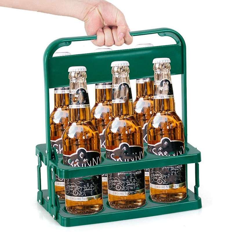 6 Holes Foldable Bottle Carrier, Portable Bbq Party Beer Jar Holders