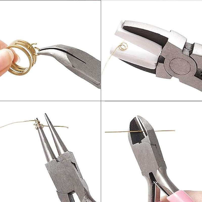 4 Pack Jewelry Making Pliers Tools Kit for Wire Wrapping Making
