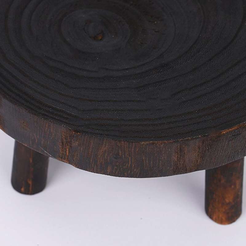 Rustic Decorative Round Wood Pedestal Plant Pot Riser Plant Stand A