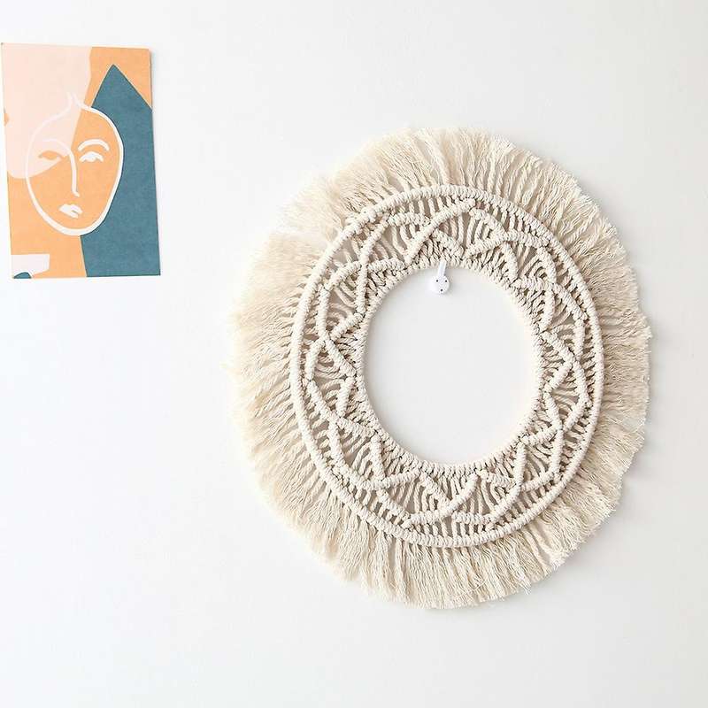 Boho Handmade Woven Macrame Backdrop Wall Tapestry for Home Decor