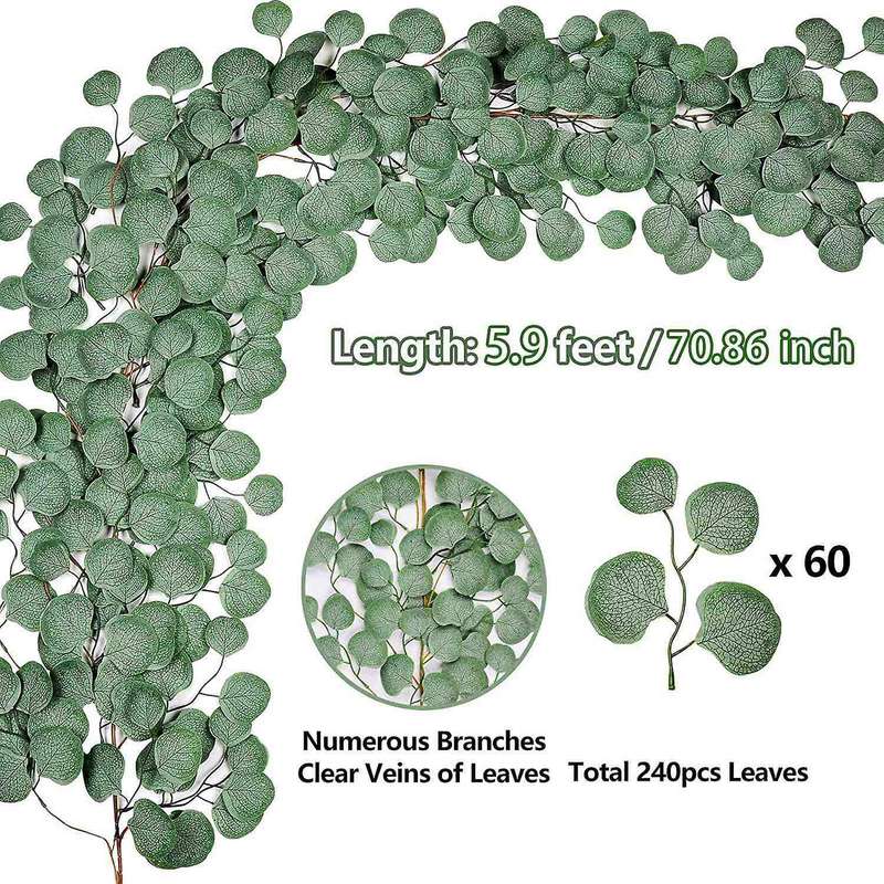 Artificial Eucalyptus Garland Fake Vine Plant with Leaves Greenery
