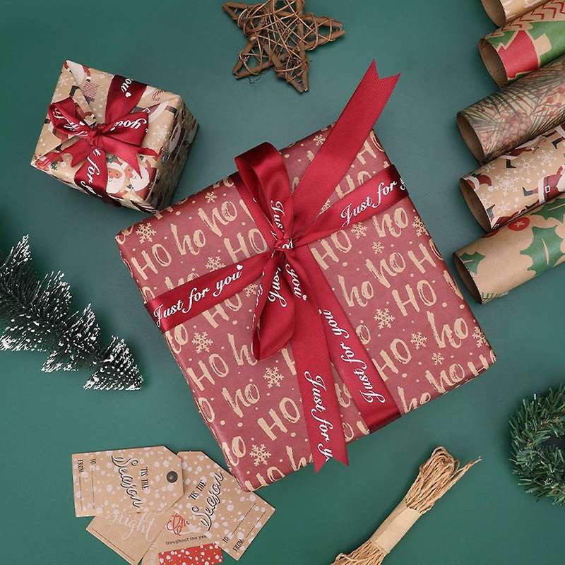Wrapping Paper Sheets,for Christmas Party Set Of 6 Gift Wrap Papers