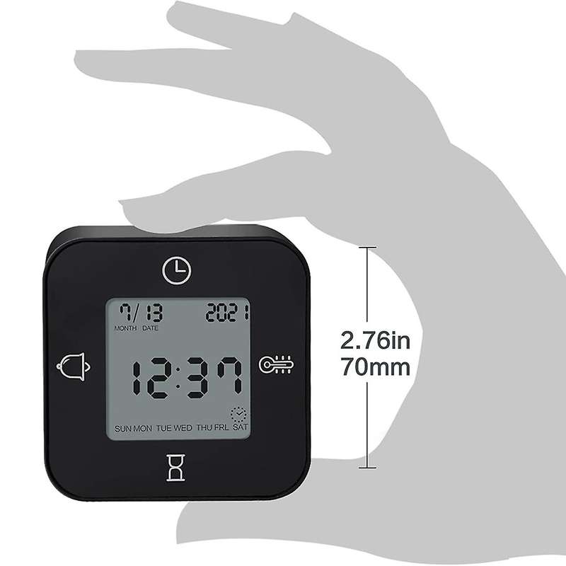 Alarm Clock Digital with Temperature,non-ticking,timer,black
