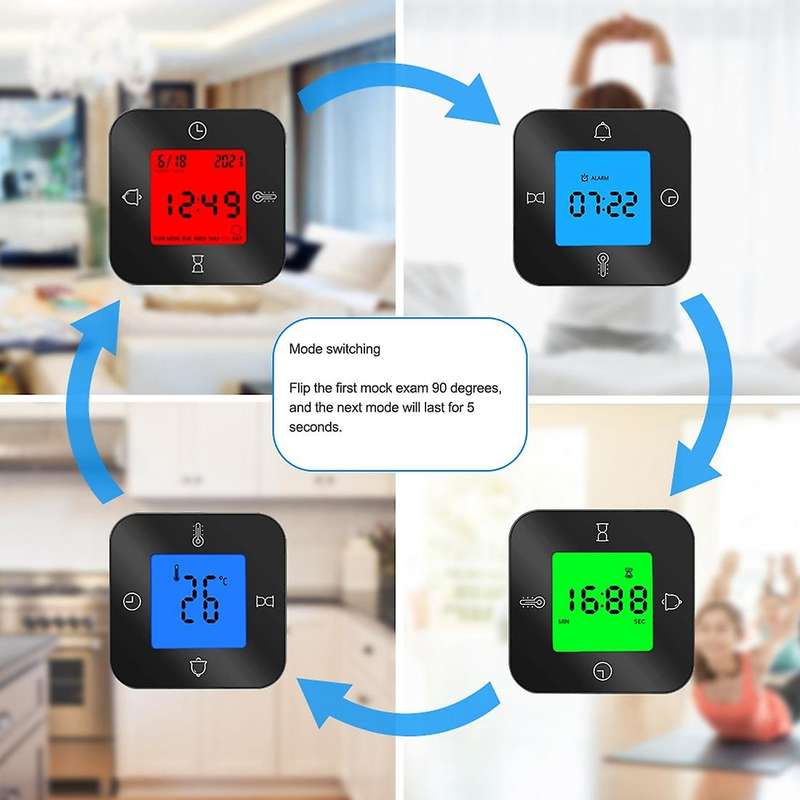 Alarm Clock Digital with Temperature,non-ticking,timer,black