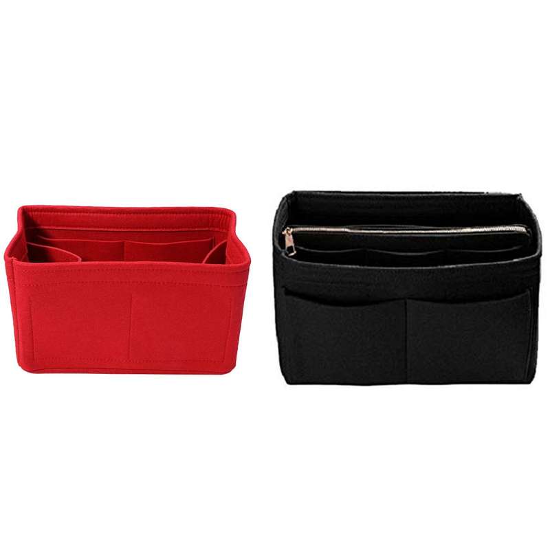 Home Storage Bag Felt Insert Bag Makeup Organizer Black L