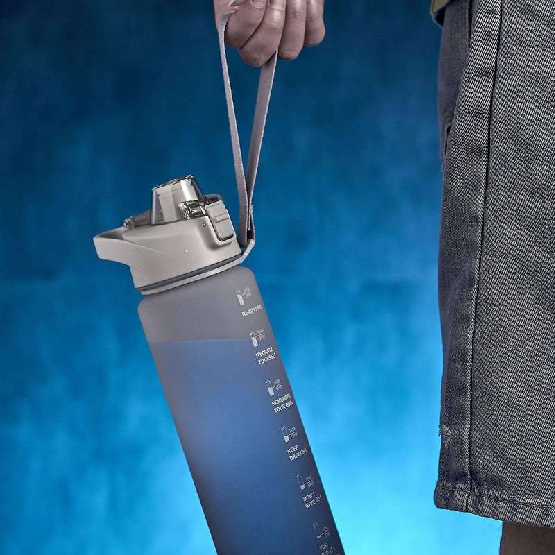 1100ml Fashion Water Bottle Color Change Design Plastic Bottles Gray
