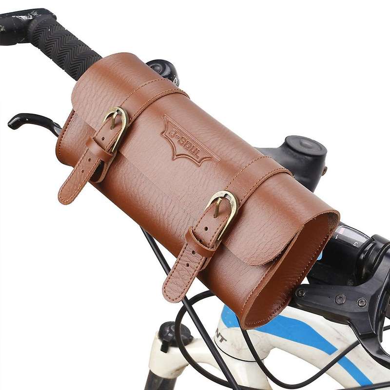 B-soul Vintage Bicycle Handlebar Bag Pu Leather Cycling Bag Brown