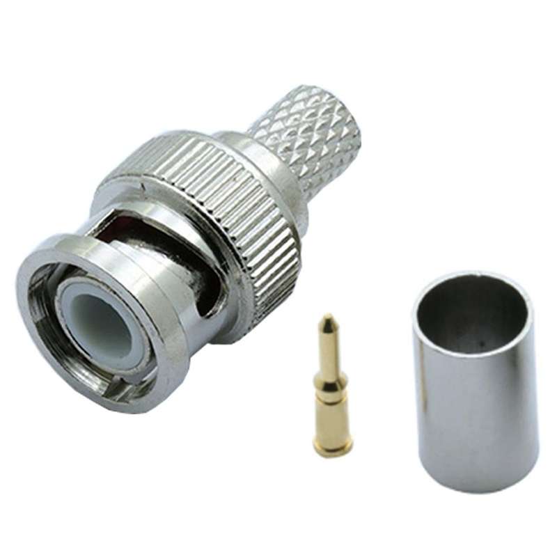 30pcs Bnc Male Crimp Connector for Cctv System Connector Bnc Rg6