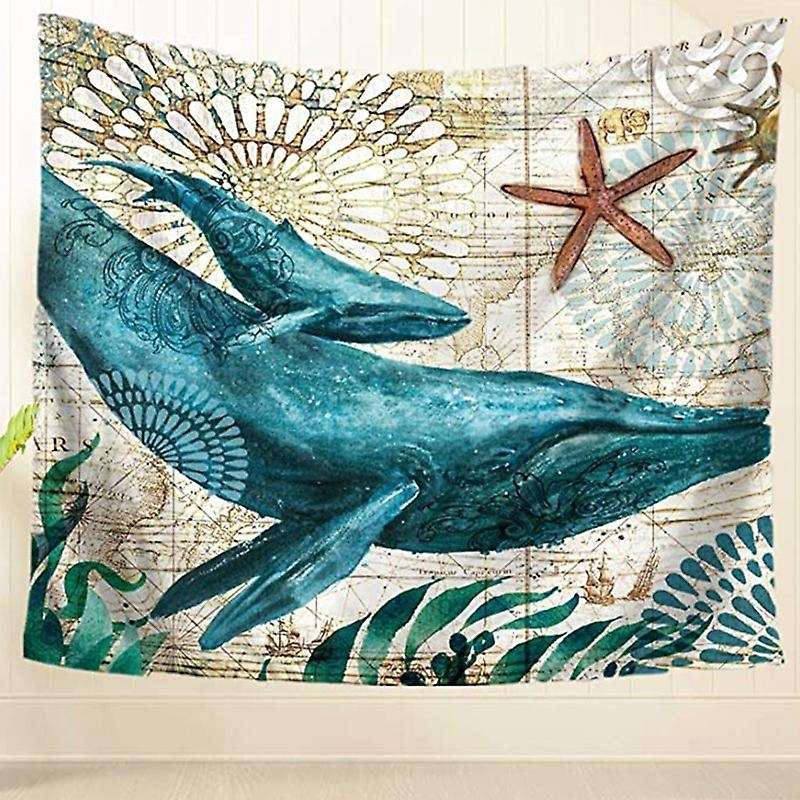 51x60inch Sea Whale Tapestry Bohemian Tapestry Wall Decor Table Cloth