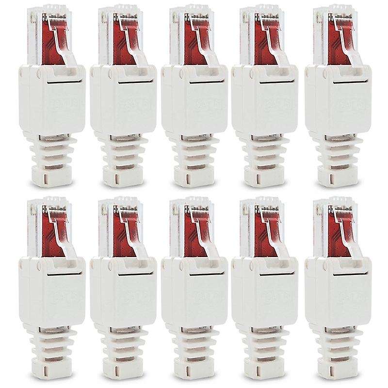10 X Network Connectors Tool-free Rj45 Cat6 Lan Utp Cable Plug