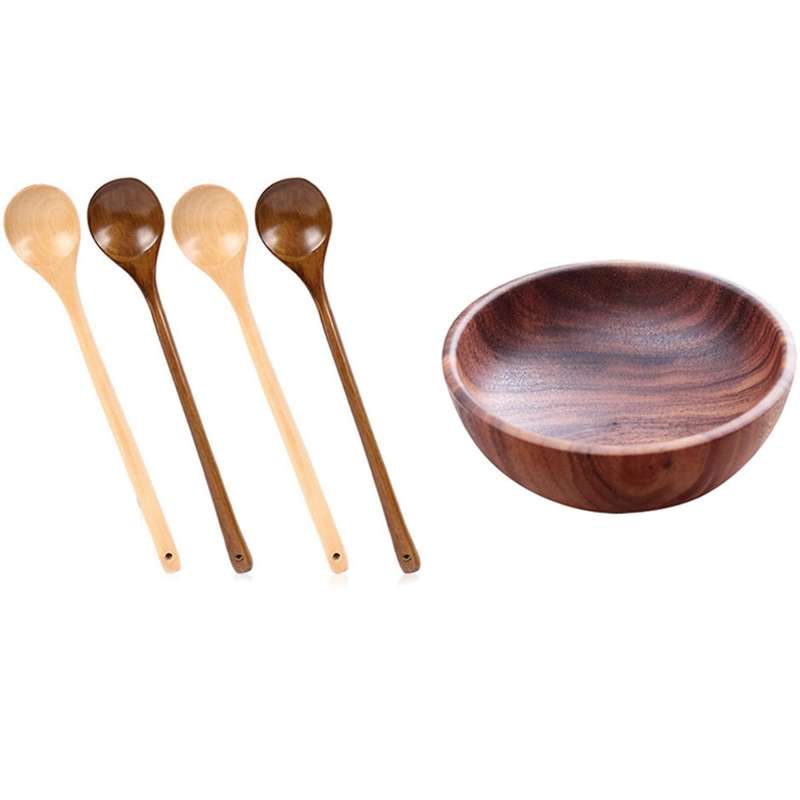 Small Wooden Dish Sauce Flavor Condiment Cup Kitchen Utensils