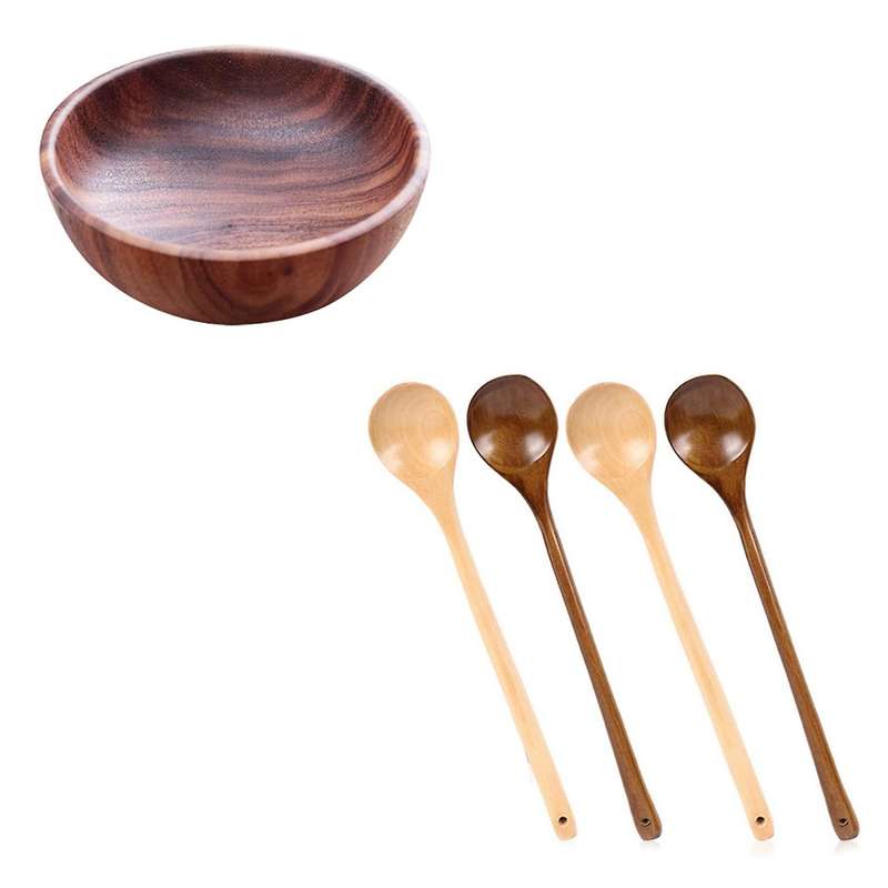 Small Wooden Dish Sauce Flavor Condiment Cup Kitchen Utensils