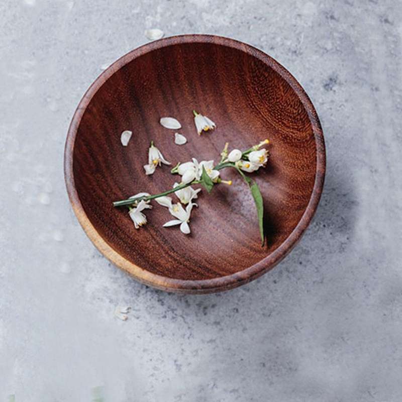 Small Wooden Dish Sauce Flavor Condiment Cup Kitchen Utensils