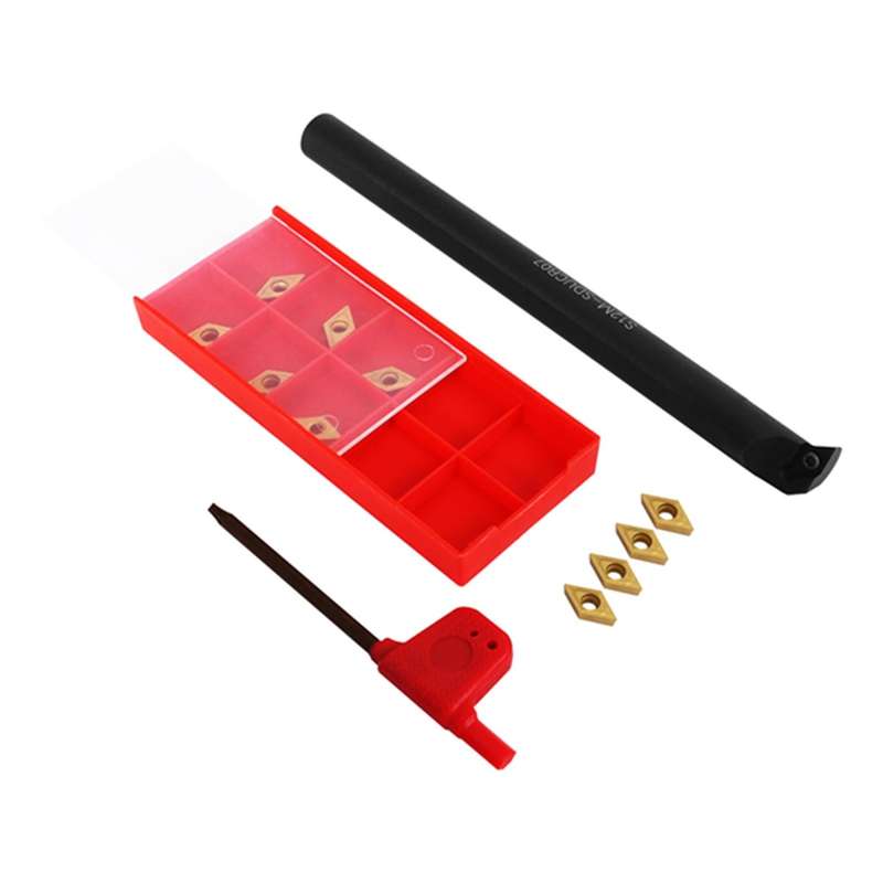 12pcs Dcmt0702 Carbide Inserts+s12m-sducr07 Boring Bar with Wrench