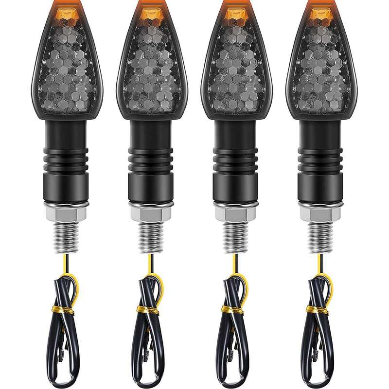 4 Pcs Indicators Flowing Turn Signal Lights 14 Led 12v Motorbike