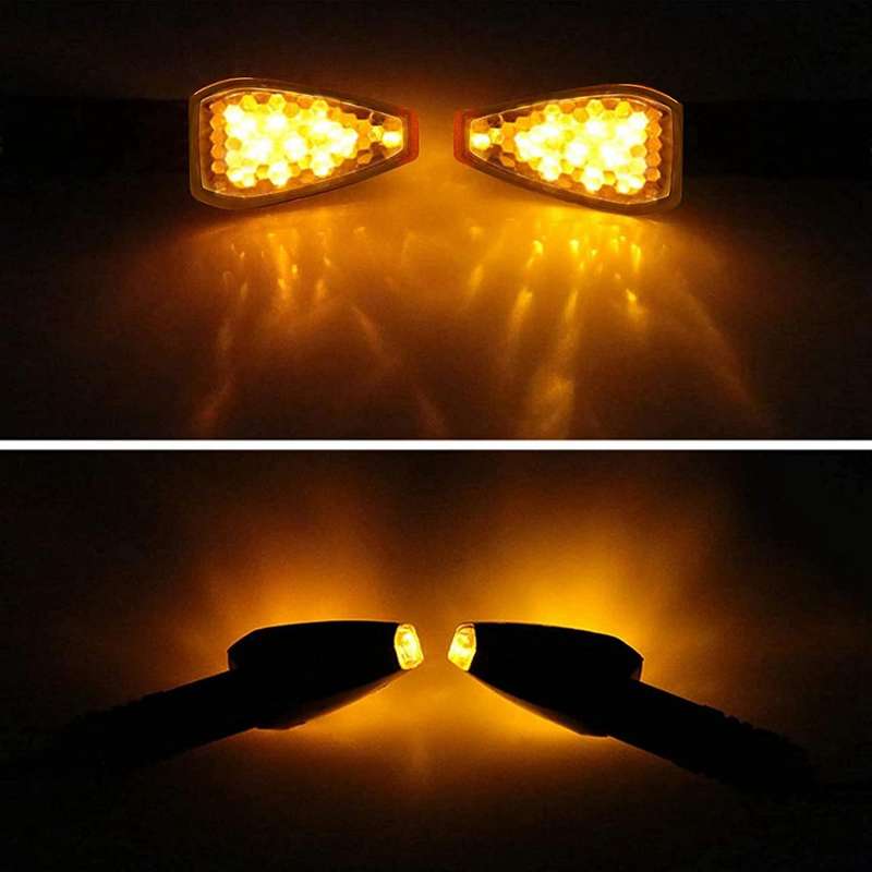 4 Pcs Indicators Flowing Turn Signal Lights 14 Led 12v Motorbike