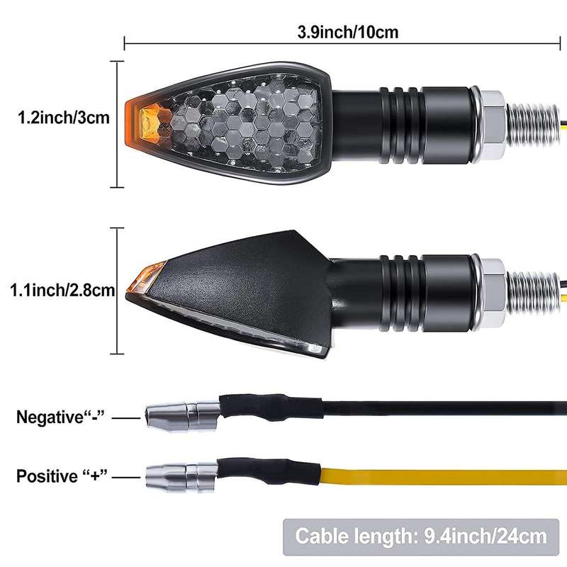 4 Pcs Indicators Flowing Turn Signal Lights 14 Led 12v Motorbike