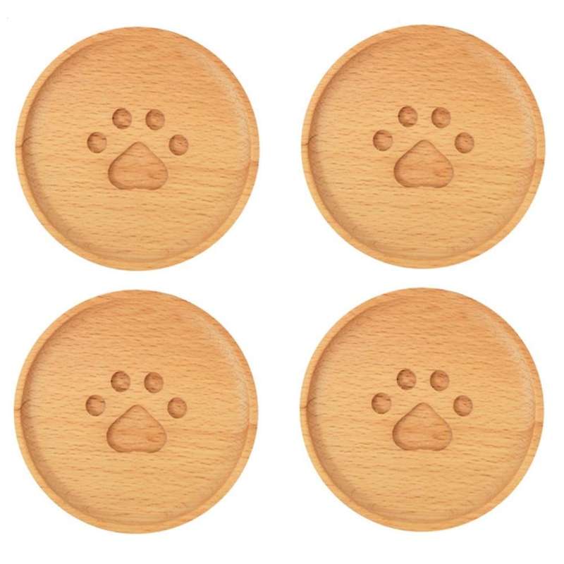 Japanese Creative Wooden Cute Bear Coaster Teacup Non-slip Coaster