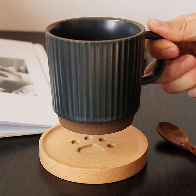 Japanese Creative Wooden Cute Bear Coaster Teacup Non-slip Coaster
