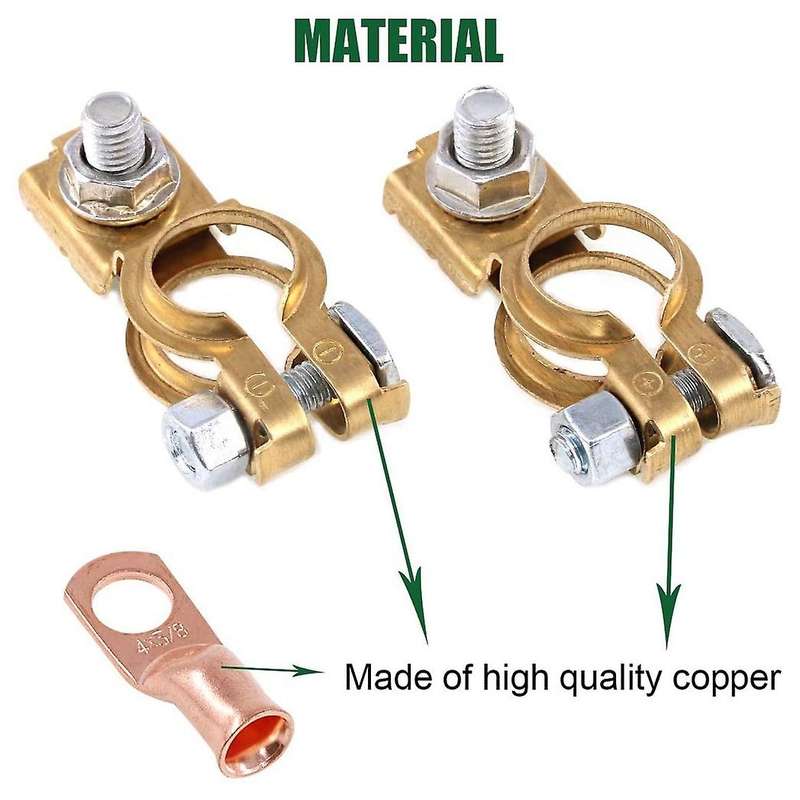 8pcs Copper Battery Terminals Negative and Positive Clamps Connectors