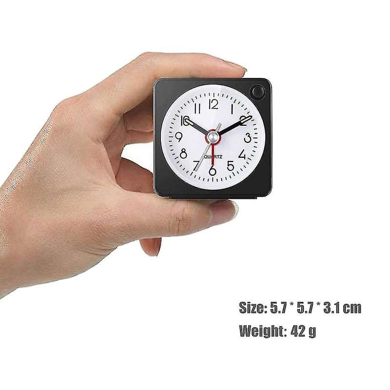Analogue Alarm Clock,with Snooze Function and Light,,no Ticking Black