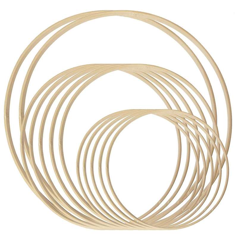 12pcs Bamboo Hoop for Diy Wreath Decor Wedding Wreath Decor and Craft