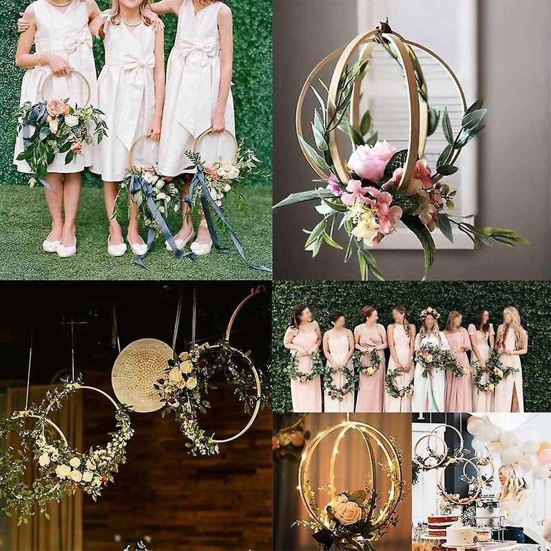 12pcs Bamboo Hoop for Diy Wreath Decor Wedding Wreath Decor and Craft