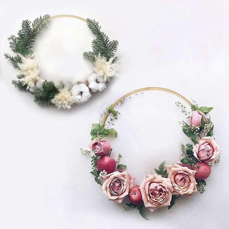 12pcs Bamboo Hoop for Diy Wreath Decor Wedding Wreath Decor and Craft