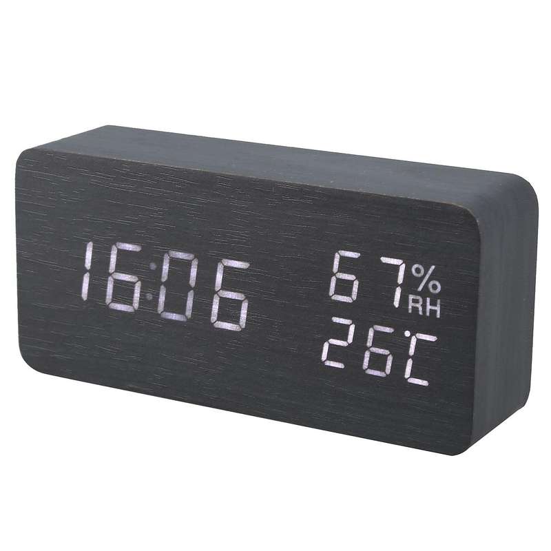 Clock Temperature Humidity Clocks,black + White Subtitles