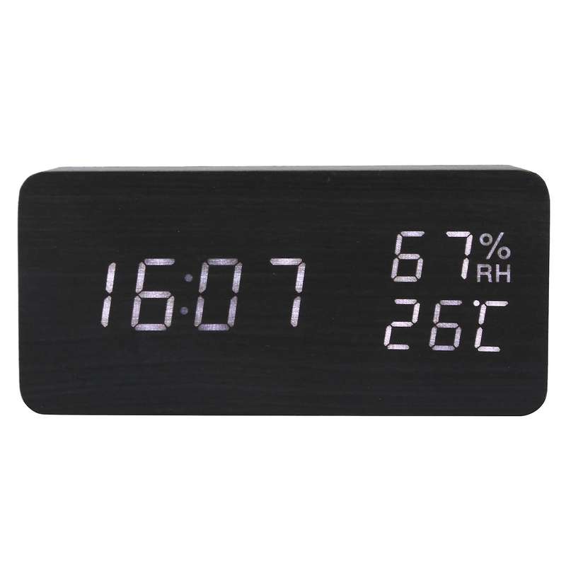 Clock Temperature Humidity Clocks,black + White Subtitles