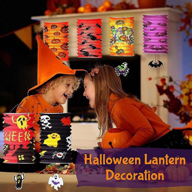 8pcs Halloween Organ Lantern Paper Lantern Ktv Decorative Supplies