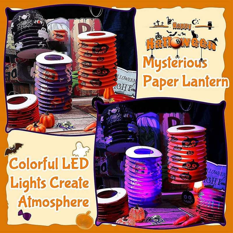 8pcs Halloween Organ Lantern Paper Lantern Ktv Decorative Supplies