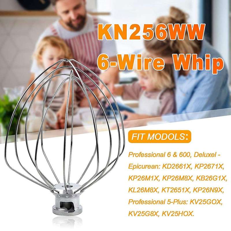 6-wire Whip Attachment for Kitchenaid 5-6 Quart Bowl-lift Stand
