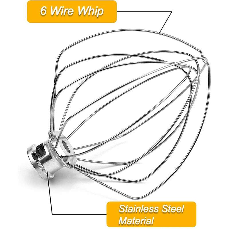6-wire Whip Attachment for Kitchenaid 5-6 Quart Bowl-lift Stand