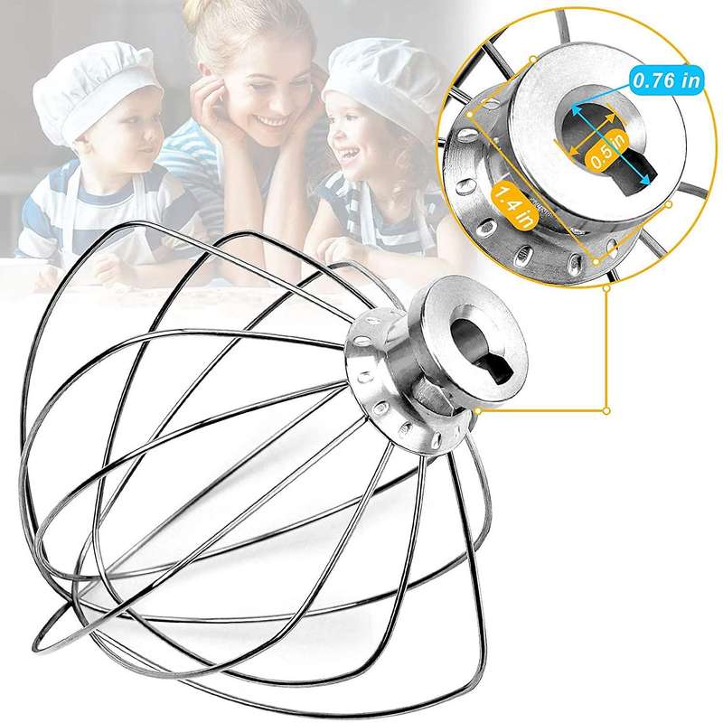6-wire Whip Attachment for Kitchenaid 5-6 Quart Bowl-lift Stand
