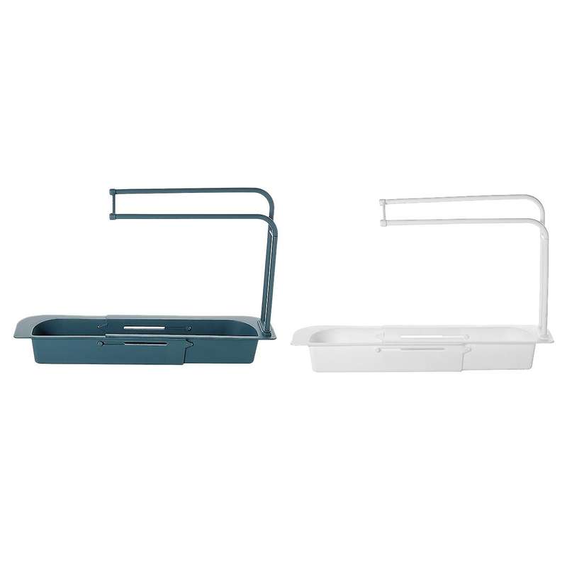 2pcs Telescopic Sink Storage Rack,adjustable Expandable for Kitchen