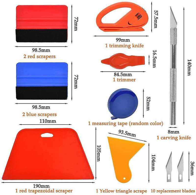 Car Vinyl Wrap Tool Kit, Wrap Squeegee Wallpaper Smoothing Tool