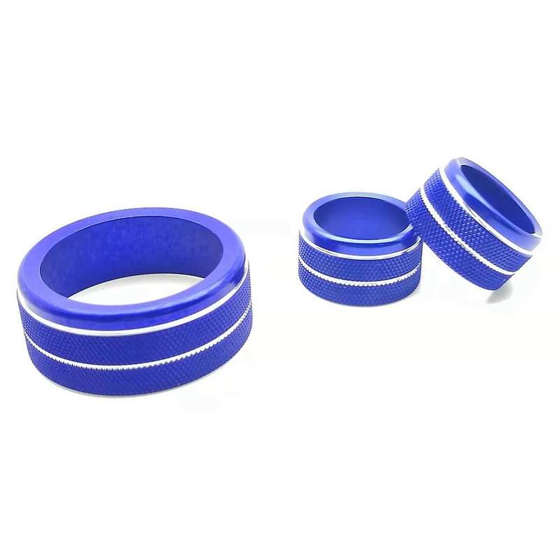 3pcs for Toyota Tundra 2014-2021 Car Ac Volume Vent Knob Ring, Blue