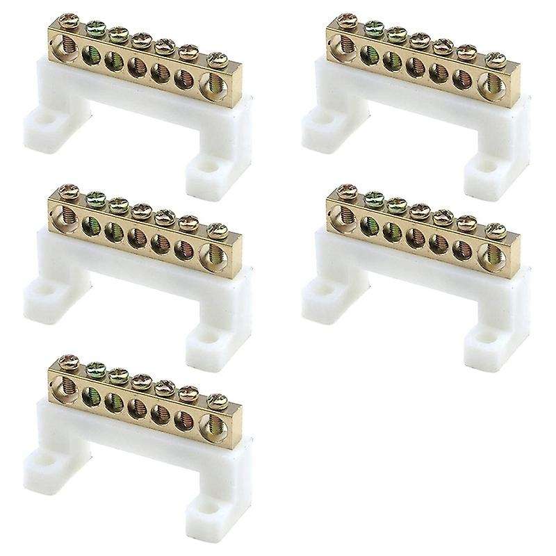 Terminal Ground Bar Kit 7 Positions Brass Terminal Bus Bar Pack Of 5