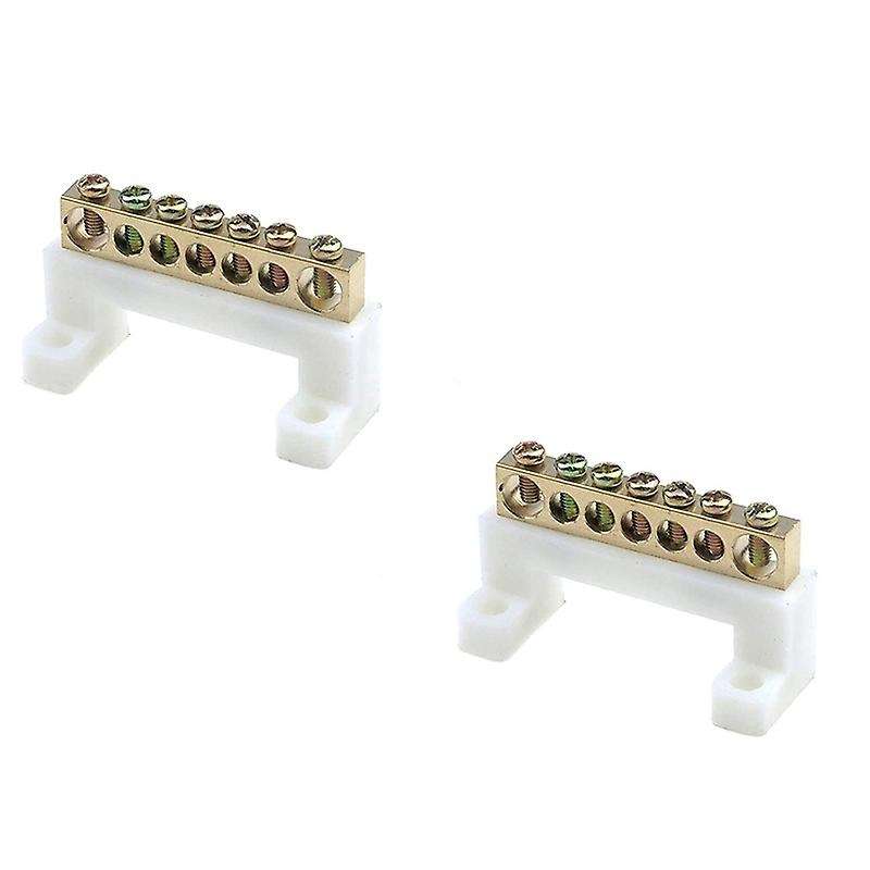 Terminal Ground Bar Kit 7 Positions Brass Terminal Bus Bar Pack Of 5