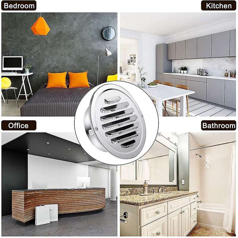 Stainless Steel Exhaust Port Round Louver Grille Cover Wall Wind Vent