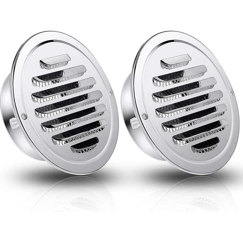 Stainless Steel Exhaust Port Round Louver Grille Cover Wall Wind Vent