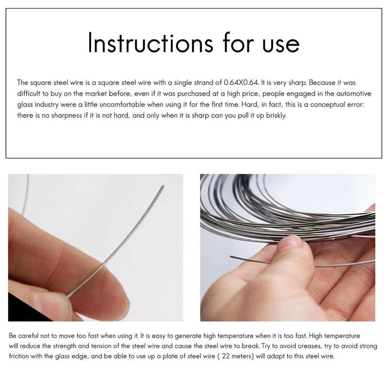Four-sided Steel Wire Windshield Rope Removal Car Glass Removal Tool